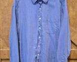 Tommy Hilfiger Long Sleeve Button Shirt Blue Men Size 16 1/2 34-35 Reg Fit - $20.00