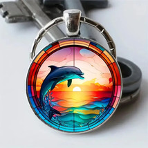 Dolphin Jumping Keychain /Bookbag Charm Jewelry Gift - $6.00