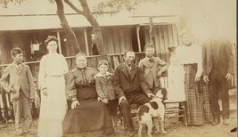 Photograph Circa 1890 Well Dressed Family Outside In Front Of Home - £18.19 GBP