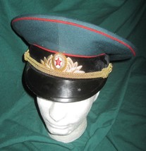 Vintage Soviet Communist Officers Blue Parade Visor Cap Hat USSR sz 55  - £58.63 GBP