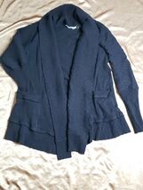 Trouble At The Mill Womens L Black Long Open Front Cardigan Sweater Made... - €34,28 EUR