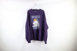 Vintage 90s Streetwear Mens Large Faded Earth Day Polar Bear Sweatshirt USA - £51.23 GBP