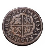 1738S PJ Spain Real Felipe V Seville Coin in VF Condition, KM# 354 - £38.17 GBP