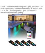 4 Pack 7 Inch RGBCW Retaining Wall Lights, 5W Smart LED Hardscape Lighti... - $236.18 CAD