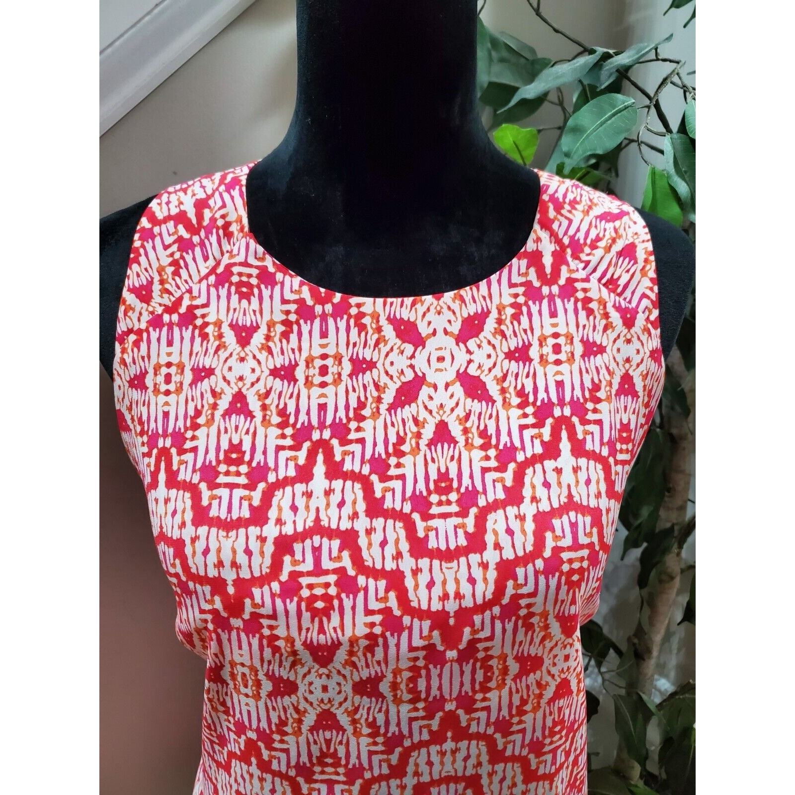 Willi Smith Women Red 100% Polyester Round Neck Sleeveless Casual Shirt Size L Item image 3