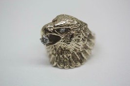 Fine 14K Yellow Gold Diamond Accent Eagle Head Ring Size 9 Heavy 21.1 Grams - £1,001.52 GBP