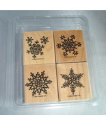 Lot (4) STAMPIN&#39; UP! Wood Block SNOWFLAKE Stamps (1998) Scrapbooking Sup... - £7.75 GBP