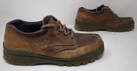 Ecco Track 25 Low Brown Leather GoreTex Moc Toe Shoes Mens Size 42 US 8-8.5 - £39.44 GBP