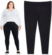 George Women&#39;s Velour Ribbed Leggings Black 3X NWT - $13.99