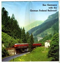 German Federal Railroad Brochure with Large Pictorial Map 1970&#39;s - $34.61