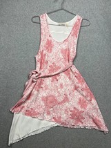 Soft Surroundings Women&#39;s Gauze Tank Top Tunic Pink Floral Size L Summer Causal - £17.11 GBP