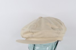 NOS Vtg 90s Rockabilly Blank Canvas Peaky Blinders Hat Cap Beige Tan OSFA USA - £34.95 GBP