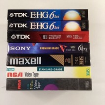 Lot Of 7 Blank VHS Tapes Maxell Sony TDK RCA T-120 Sealed See Photos - £11.86 GBP