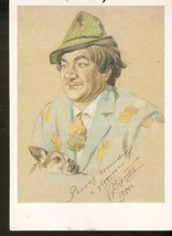 Russia USSR Soviet Circus Artist Comic CLOWN Boris VYATKIN with dog signed illus - £4.85 GBP