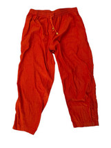 Barefoot Barbara Sansoni Womens Pull On Pants Orange Hand Made Elastic Waist L - £42.14 GBP