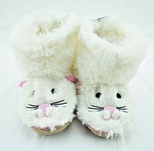 Little Blue House White Cat Cozy Slouch Slippers Kids Size Medium 8/10 New - £8.79 GBP