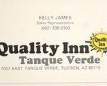 Quality Inn Vintage Business Card Tuscan Arizona bc3 - £3.90 GBP