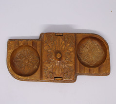 Vintage Ashtray Faux Wood Double Ashtray with Cigarette Pack Holder Cigar Pipe - £28.48 GBP