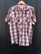 Pearl Snap Western Shirt Route 66 Casual Button Down Shirt Size XL Short Sleeve - £11.07 GBP