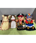 Melissa And Doug Hand Puppet Mixed Lot Of 4 Giraffe Horse Pirate Super Hero - $12.86