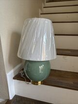 Ralph Lauren Smooth Crackle Green Teal Sphere Medium Table Lamp ~New~ - $109.99