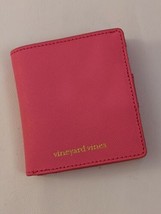 Vineyard Vines Pink Bifold Saffiano Leather Snap Wallet 3.5 x 3.75 inch - £35.31 GBP