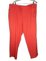 Bright Coral Sz 22W Plus Size Slim Fit Trouser polyester blend Pants Wor... - $208.32 MXN