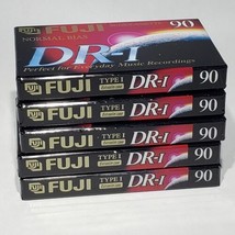 Lot of 5 Fuji DR-I Normal Bias Type I 90 Minutes Audio Cassettes Sealed - £8.56 GBP
