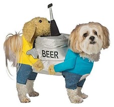 Rasta Imposta Dogs Carrying Beer Keg Dog Costume - XS - £77.15 GBP