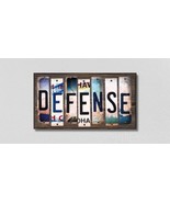 Defense License Plate Tag Strips Novelty Wood Signs - £44.25 GBP