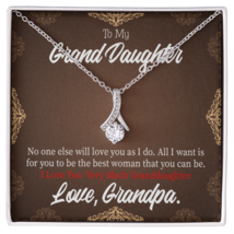 To My Granddaughter Grandpa Encouragement Alluring Ribbon Necklace Message Card - £52.55 GBP+