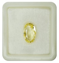 Mom Gift Pukhraj Yellow Natural Sapphire 5.50 CT Natural Yellow Sapphire Oval  S - £346.05 GBP