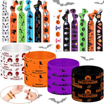 48 Pcs Halloween Bracelets Accessories Set, 24 Halloween Silicone Wristbands - £7.49 GBP