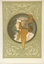 Mucha Byzantine Heads Blonde Limited Edition Fine Art Lithograph COA S2 - £756.83 GBP