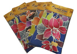 14&quot; Handpainted Floral Batik Square Handkerchief Scarf Penang Malaysia A... - $19.05