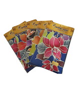 14&quot; Handpainted Floral Batik Square Handkerchief Scarf Penang Malaysia A... - $14.99