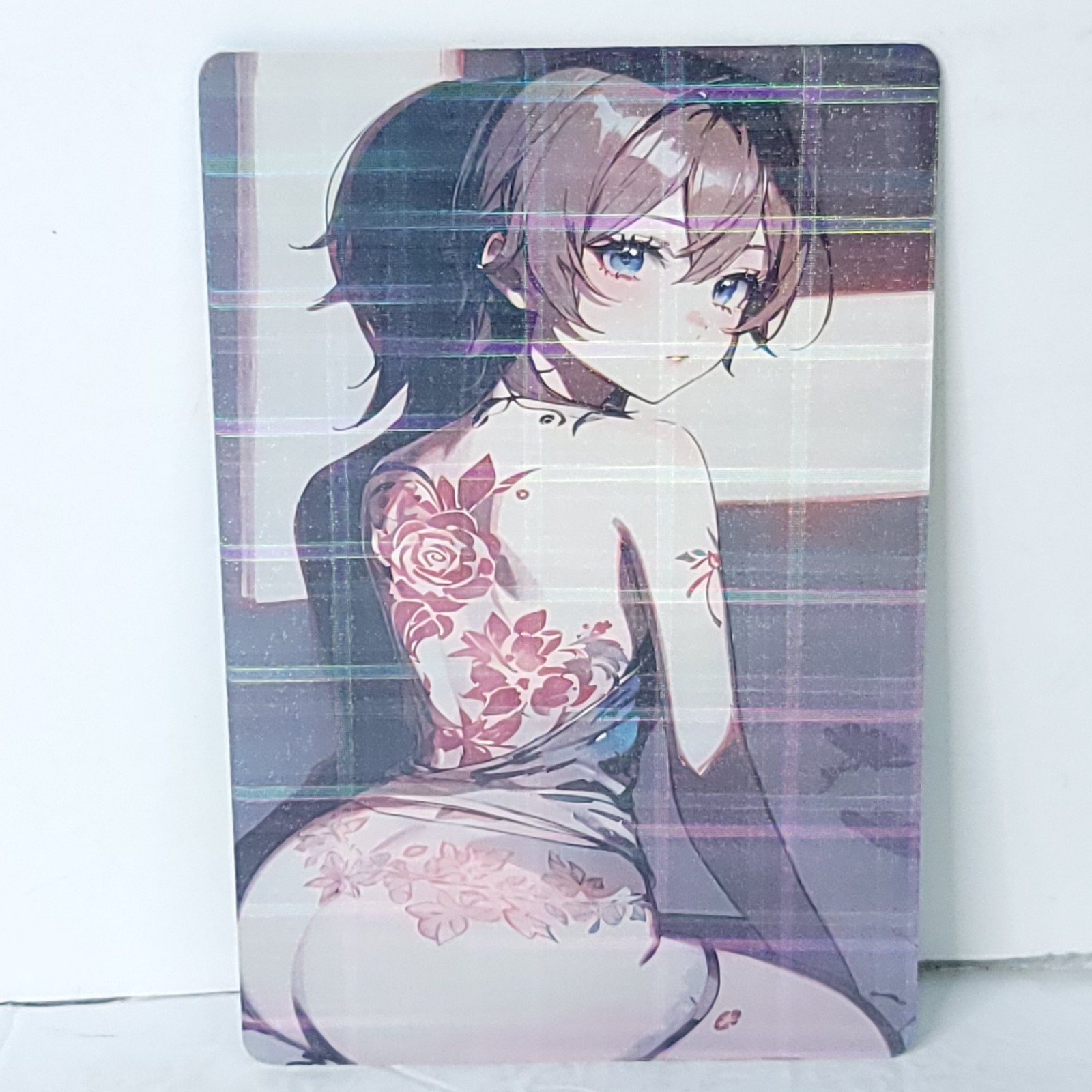 Amiya Arknights Holo Tattoo Waifu Card Anime Girl Wall Art Oversized Boa... - $22.76