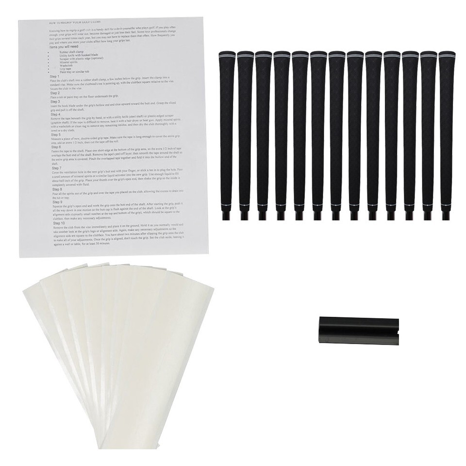 Tour Pro Soft Black Midsize Golf Grips and Grip Kit (13 grips, +see detail) - $44.84