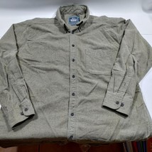 Vintage WOOLRICH Thick Gray Cotton Flannel Chamois Shirt Made in USA 199... - £23.35 GBP