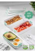 3 Layer Portable Lunch Box Diet Nutrition Storage Container with Fork and Spoon - £11.86 GBP+