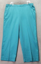 Alfred Dunner Capri Pants Women Size 18 Blue Polyester Elastic Waist Classic Fit - £14.50 GBP