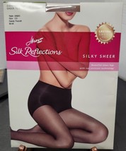 Hanes Silk Reflections Black Pantyhose, Stockings Silky Sheer Control Top - £7.97 GBP
