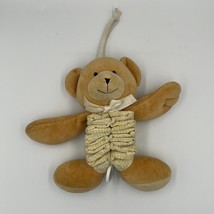 Vintage Carters Musical Bear Crib Pull Toy Yellow Gingham Lullaby 9” - $559.01 MXN