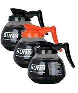 BUNN Coffee Pot Decanter Carafe - Set of 3 - 2 Black Regular and 1 Orang... - $59.00