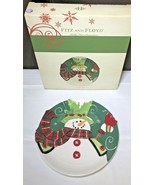 Fitz and Floyd Holly Hat Snowman Canape Plate - $13.47 CAD