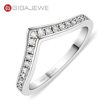 Gigajewe moissanite 1 2 1 3mm round cut d vvs1 925 silver stackable ring diamond test thumb200