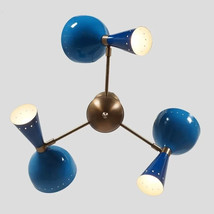 Three Arms Six Lights Bulb Brass Sputnik Chandelier Light Fixture Diabolo Lamp - £244.84 GBP