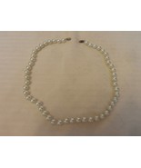 Vintage Stranded Round White Ball Faux Pearl Choker Necklace 18.25&quot; Long - £23.60 GBP
