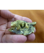 (Y-LIZ-IG-166) Baby iguana on LEAF carving GREEN Gem gemstone FIGURINE l... - $15.49 CAD