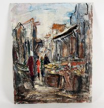Untitled Marketplace Scene by Zvi Raphaly, Oil Painting on Board, 20x16 - £1,558.63 GBP